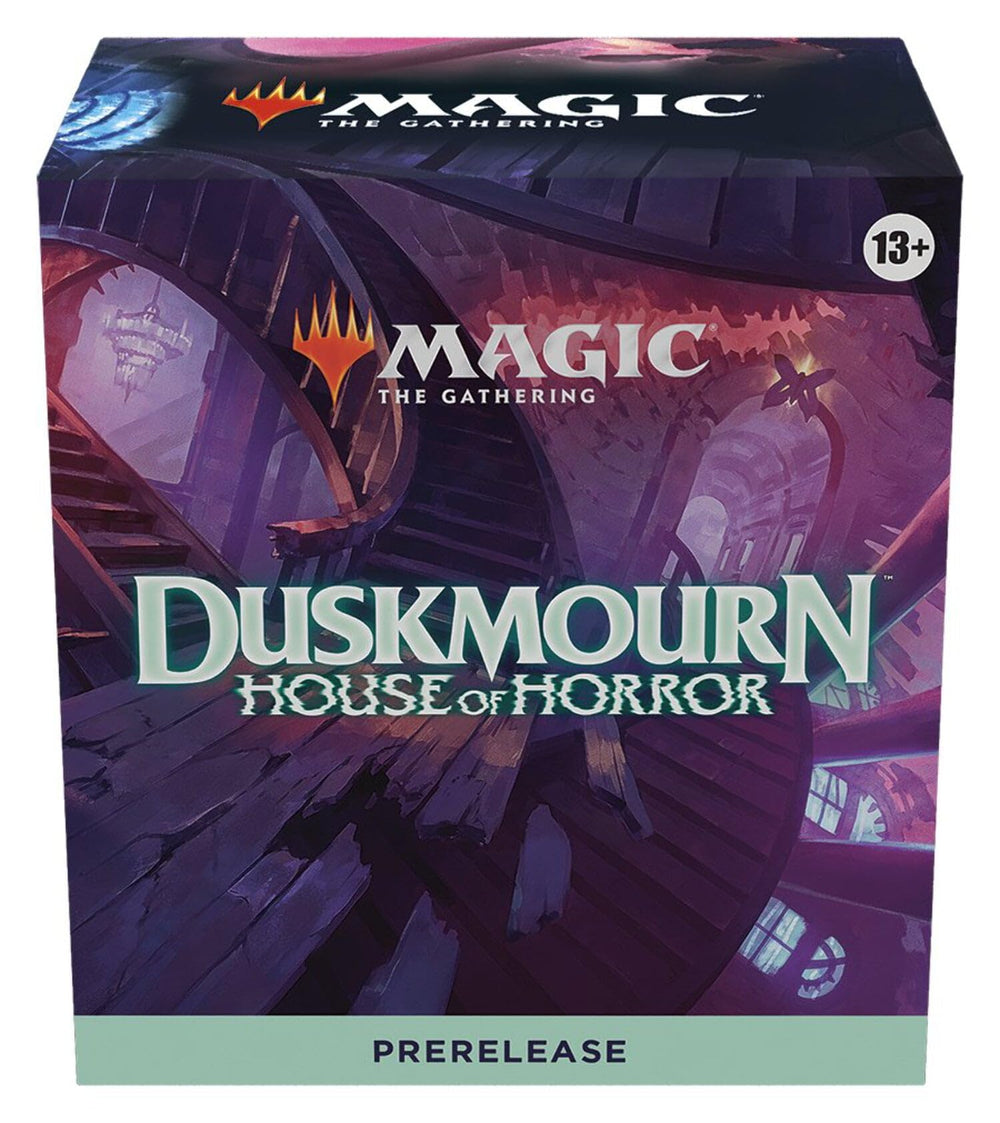 Wizards of the Coast Duskmourn boosters spread highlights curated cards and foil potential.