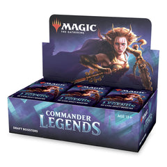 Wizards of the Coast Commander Legends draft booster box enables multiplayer deck-building excitement.