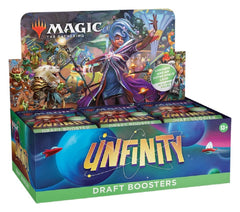 Wizards of the Coast Unfinity Draft Boosters spread showcases vibrant card art.
