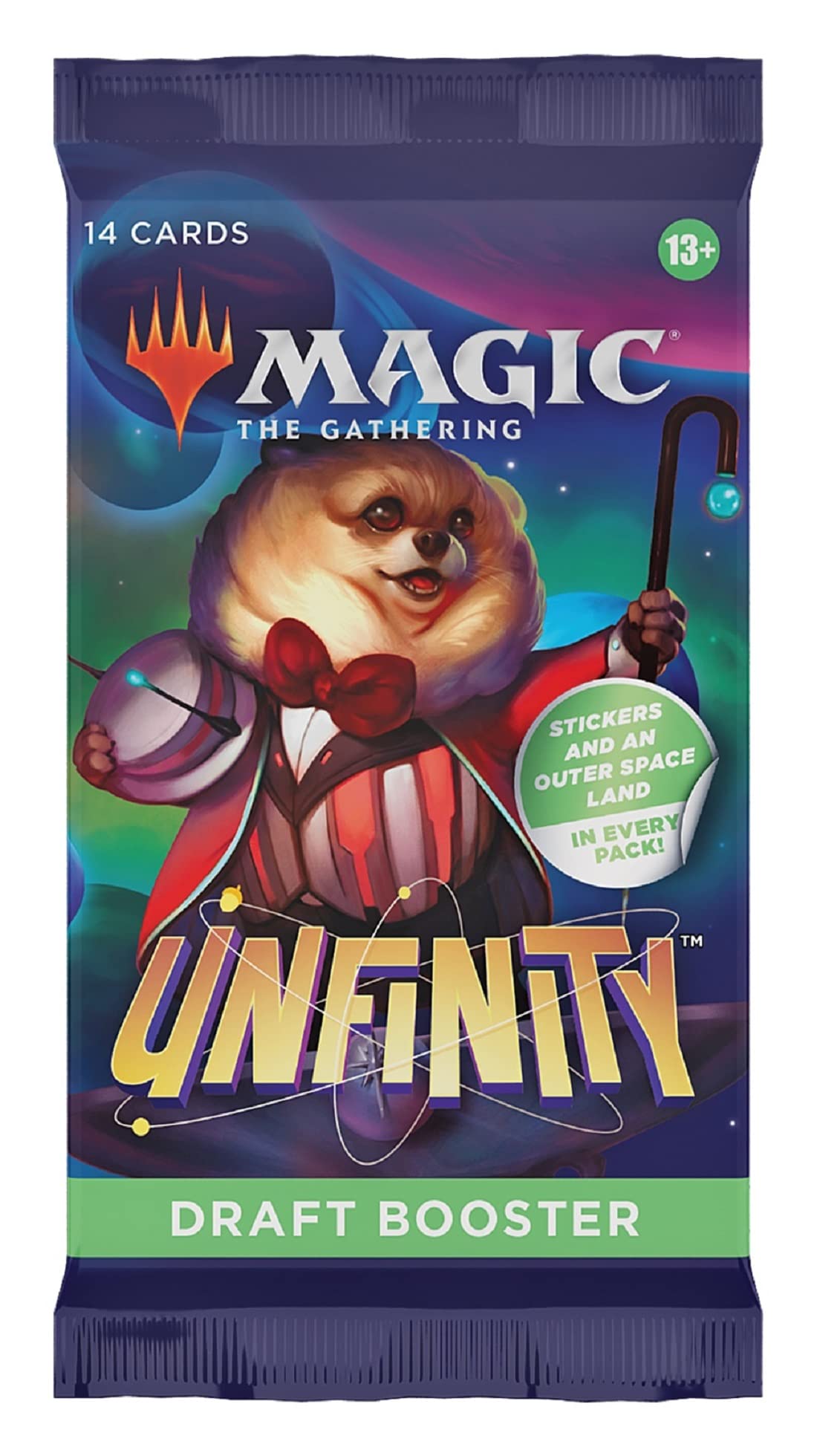 Full-Art Space-ic Land card highlights unique planetary visuals.