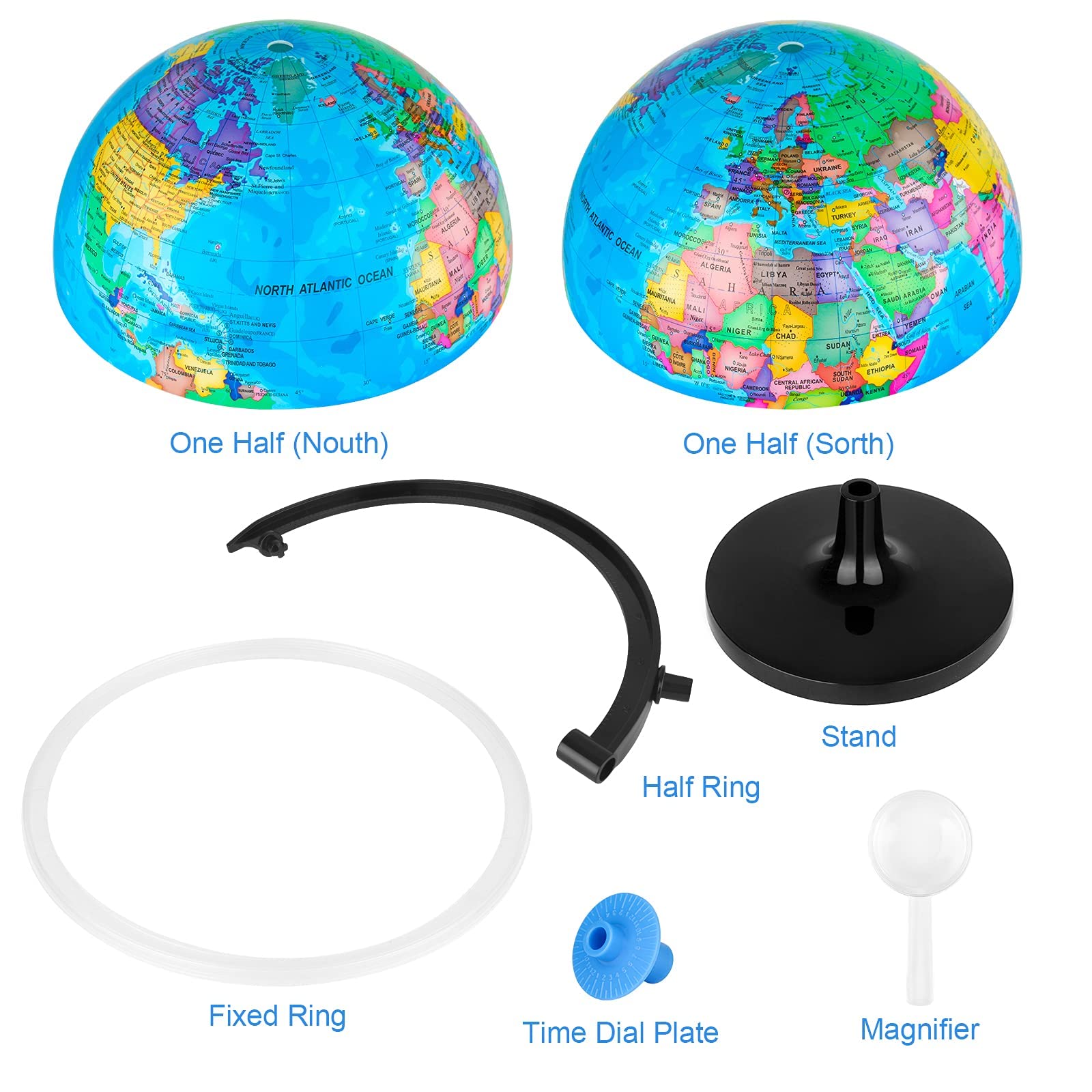 Wizdar detailed ocean and landmass map focuses on vivid colors for engaging geography study.
