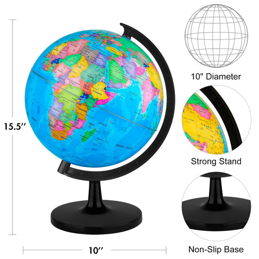 Wizdar world map rotation image highlights rotating globe for easy country discovery and classroom use.