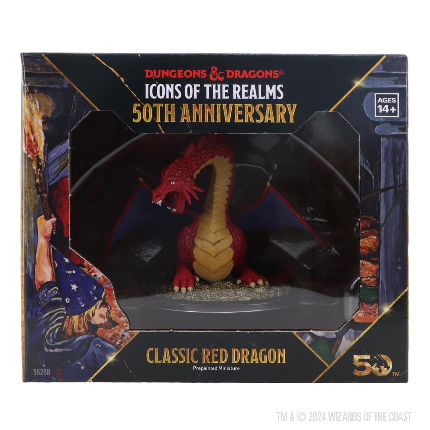 WizKids red dragon pre-painted miniature with detailed sculpting for dramatic dungeon encounters