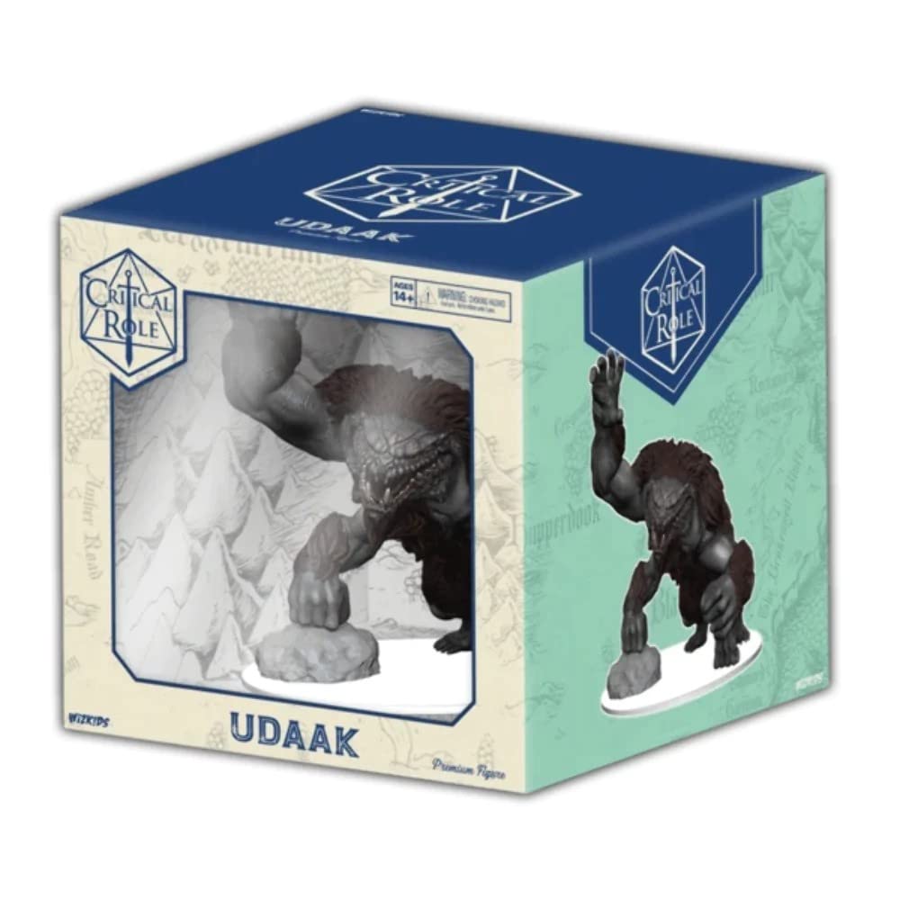 WizKids Critical Role Udaak Premium Figure packaging, perfect for collectors and safe storage.