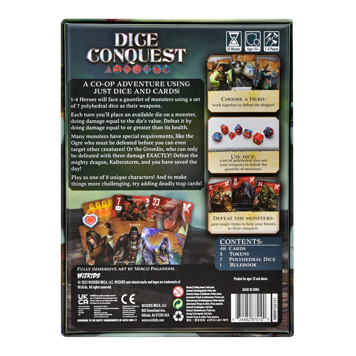 WizKids Dice Conquest monster cards showing diverse foes