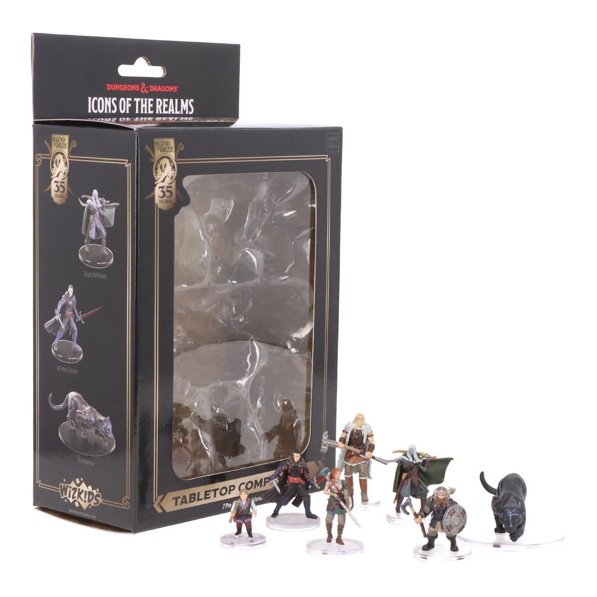 WizKids Drizzt Do'Urden miniature with dual scimitars for epic tabletop battles.