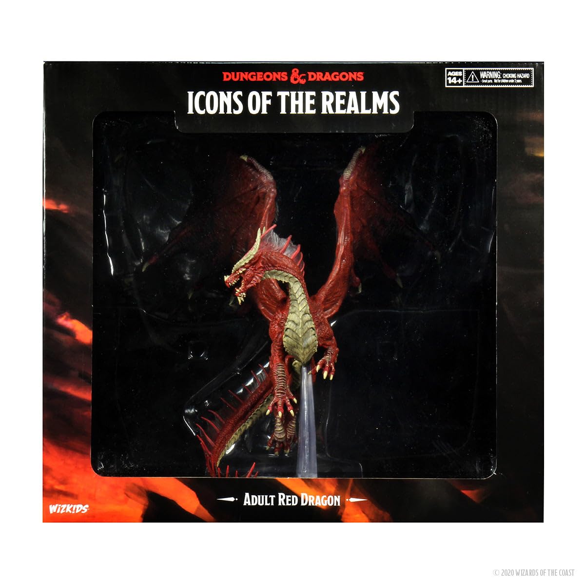WizKids D&D Icons of The Realms Adult Red Dragon figure scale detail enhances realism.
