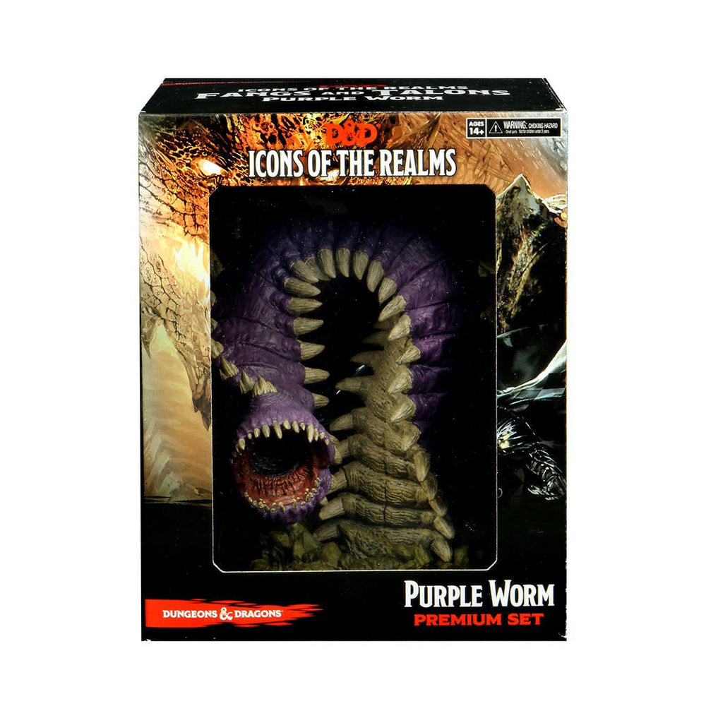 WizKids Purple Worm miniature, fully painted for immersive tabletop battles.