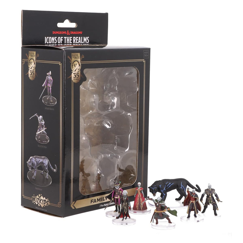 WizKids D&D Legend of Drizzt family-foes box front miniatures ready for tabletop battles