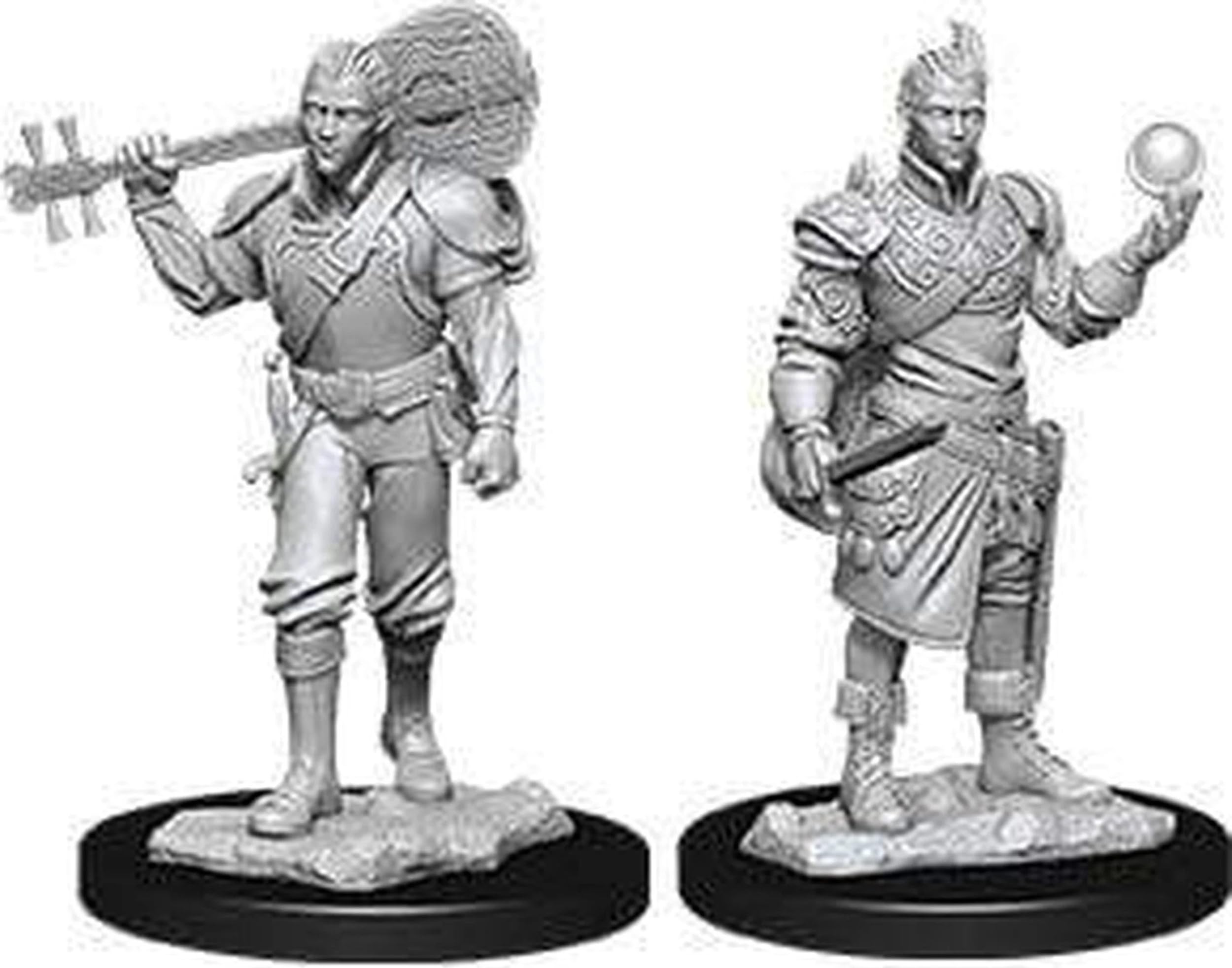 WizKids D&D Nolzur's Male Half-Elf Bard figure, front view, ideal for tabletop campaigns.