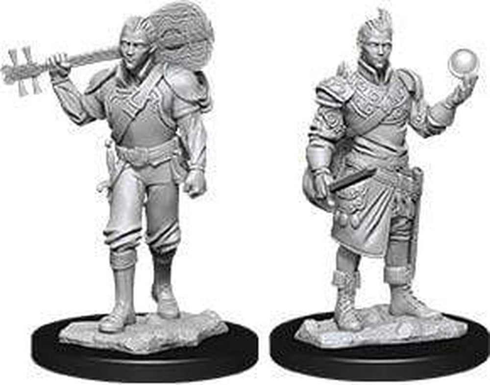 WizKids D&D Nolzur's Male Half-Elf Bard figure, front view, ideal for tabletop campaigns.