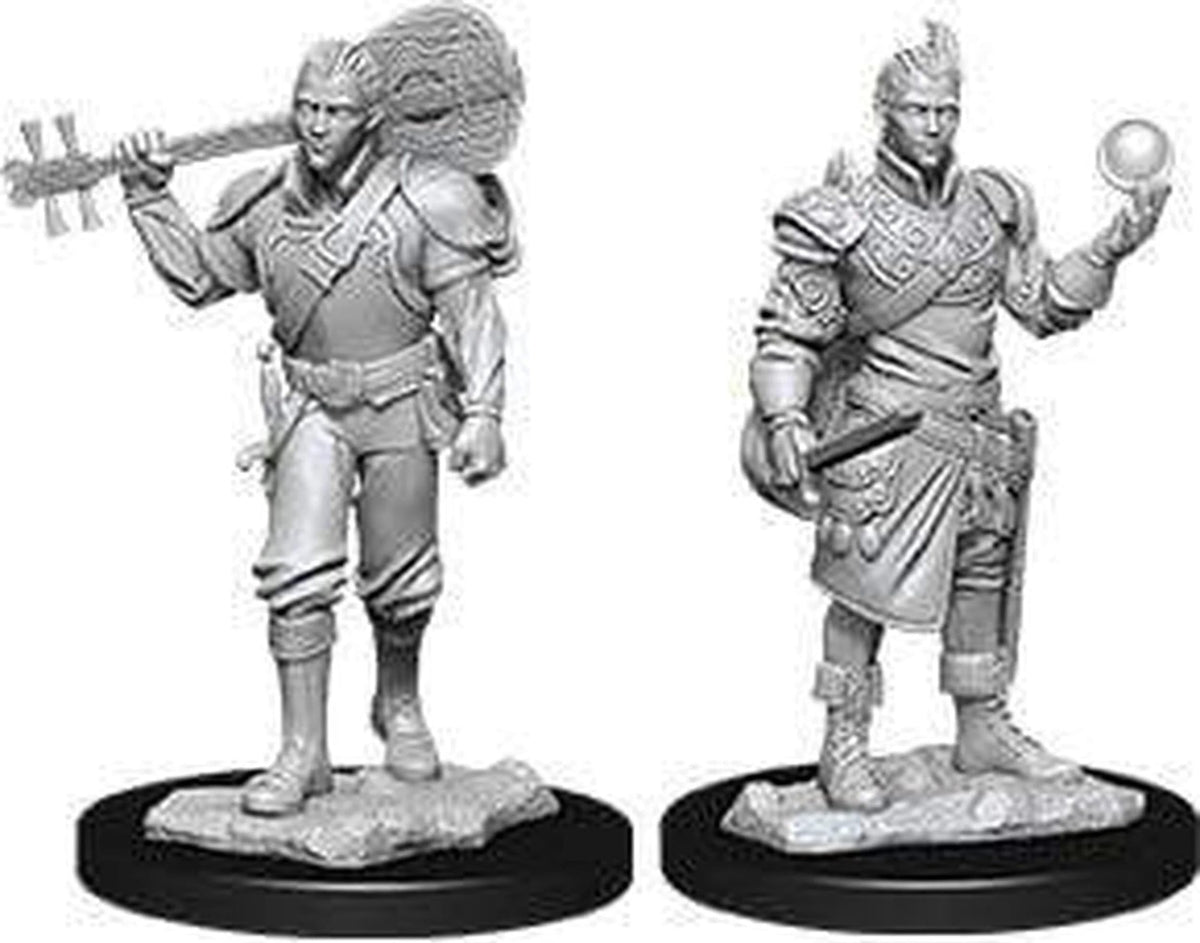WizKids D&D Nolzur's Male Half-Elf Bard figure, front view, ideal for tabletop campaigns.