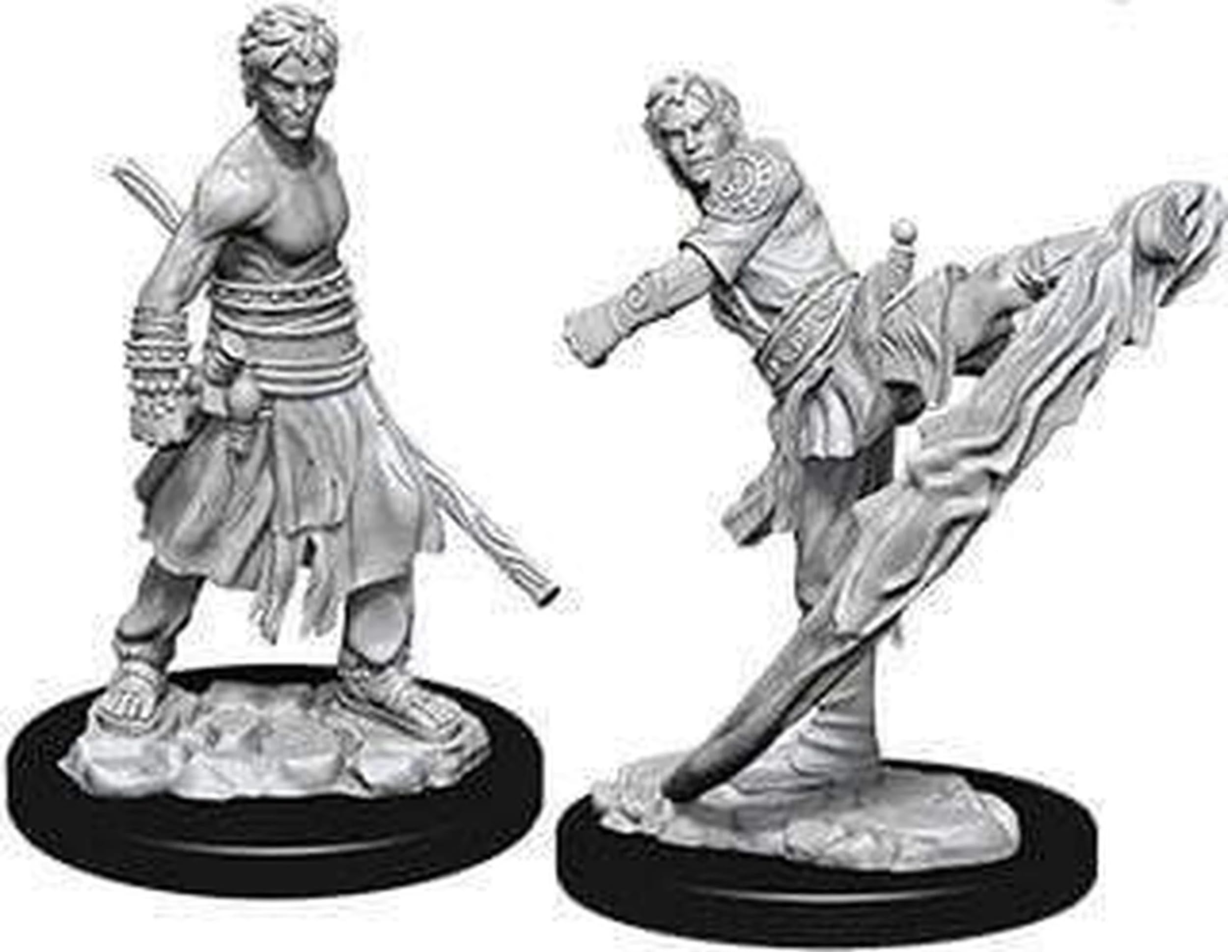 WizKids D&D Nolzur's Male Half-Elf Bard figure, side view, great for display and play.