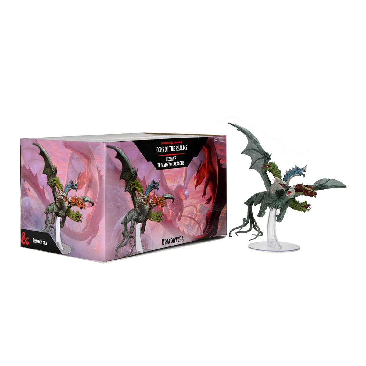 WizKids Dracohydra front view: prepainted gargantuan miniature ready for epic campaigns.