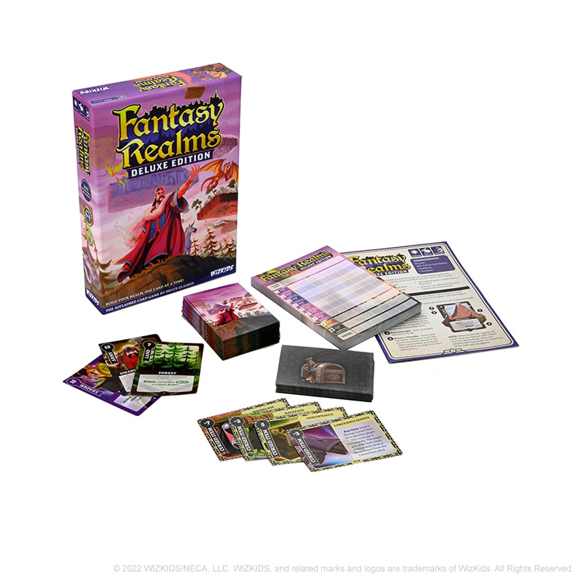 WizKids Fantasy Realms Deluxe Edition box front with bold artwork for quick setup