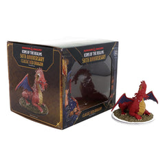 WizKids Icons of the Realms 50th Anniversary red dragon boxed miniature on display-ready base for battles