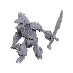 WizKids Lizardfolk Skeleton miniature, unpainted figure ready to paint for D&D tabletop adventures.