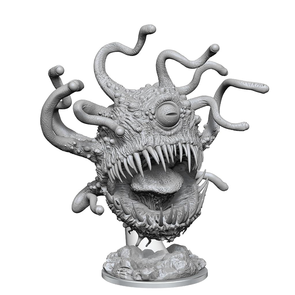 WizKids Nolzur's Beholder Variant mini, primed and ready to paint for tabletop adventures.