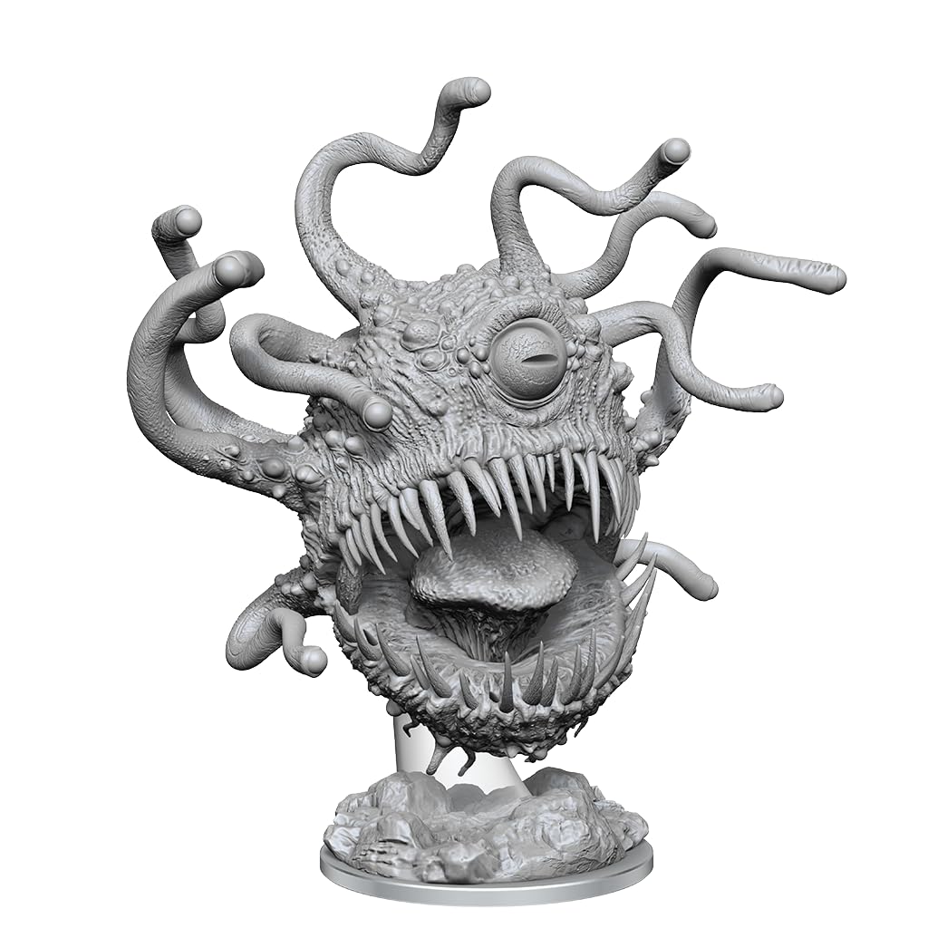 WizKids Nolzur's Beholder Variant mini, primed and ready to paint for tabletop adventures.