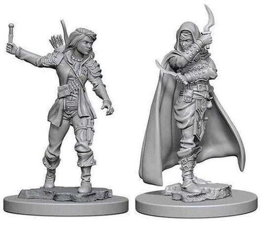 WizKids Nolzur's Human Rogue Male unpainted miniature, ready for basing and immersive roleplay battles.
