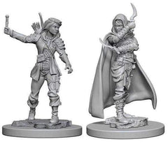 WizKids Nolzur's Human Rogue Male unpainted miniature, ready for basing and immersive roleplay battles.