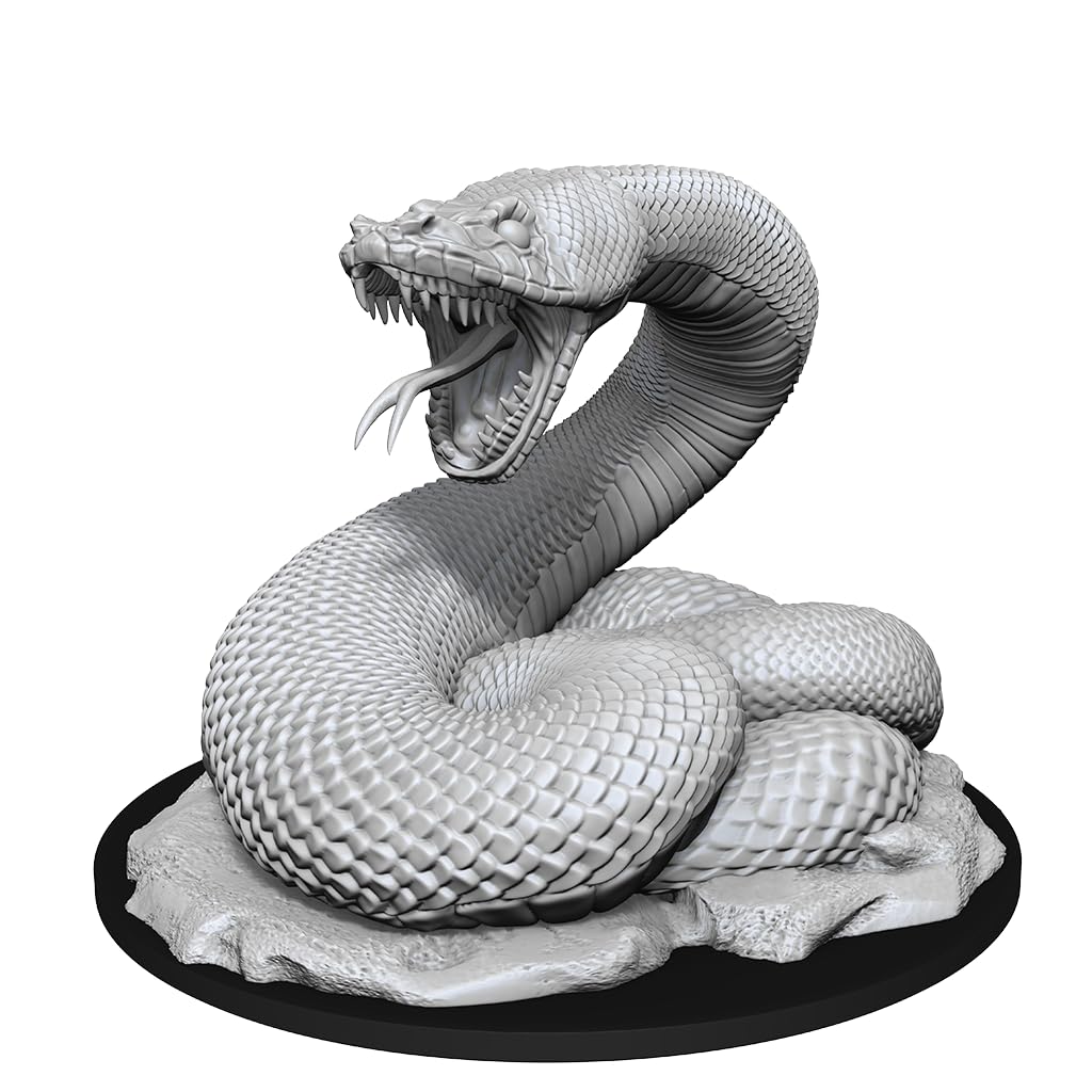 WizKids Nolzur's Giant Constrictor Snake primed-ready-to-paint figure ideal for quick hobby sessions.