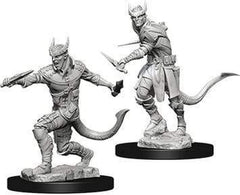 WizKids Nolzur's Tiefling Male Rogue paint-ready miniature for hobby painting and display.