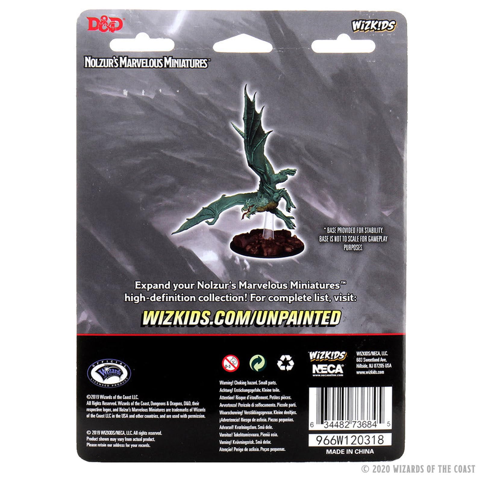 WizKids Nolzur's Young Green Dragon miniature, primed and ready to paint.