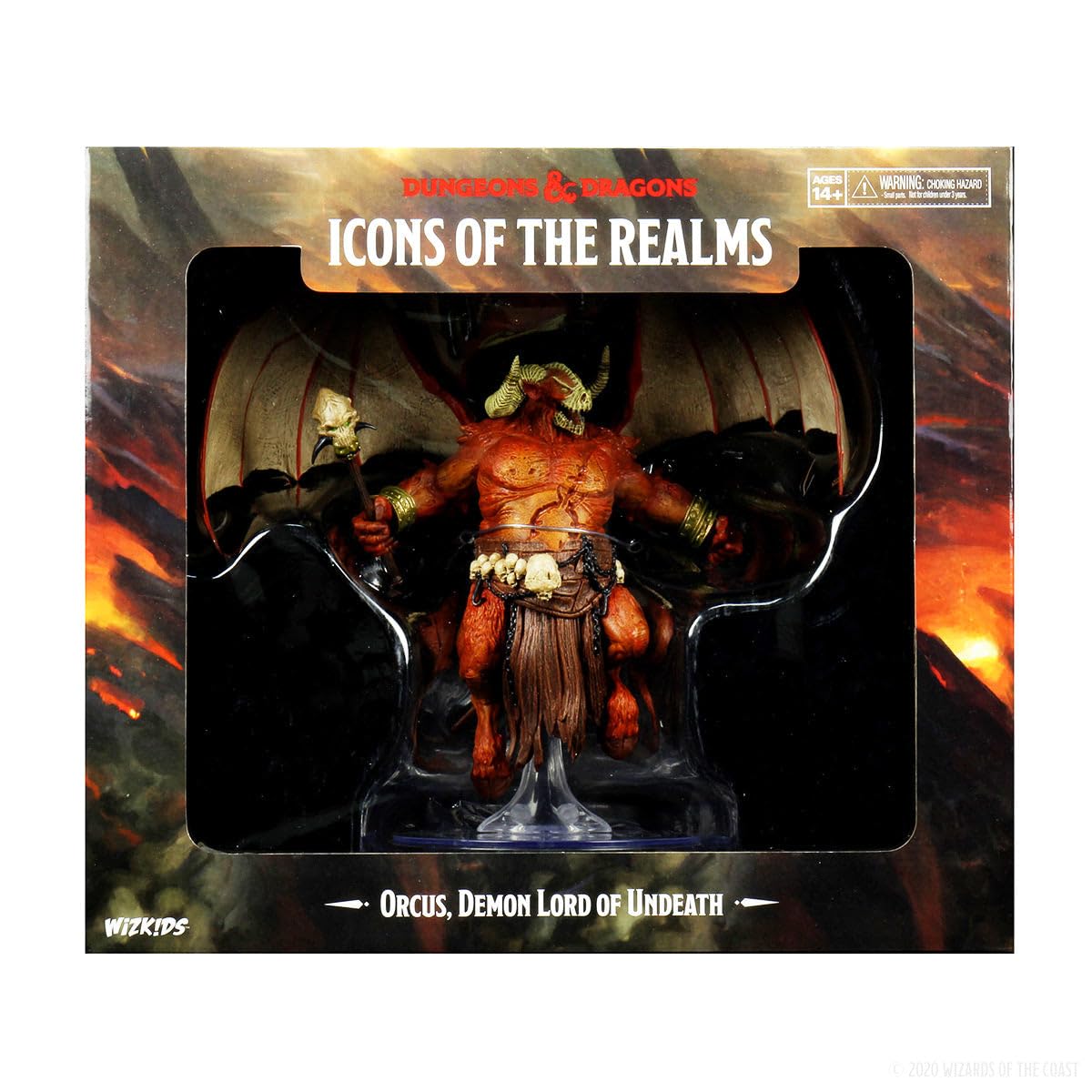 WizKids Orcus Demon Lord figure on a dramatic necrotic base for tabletop battles.