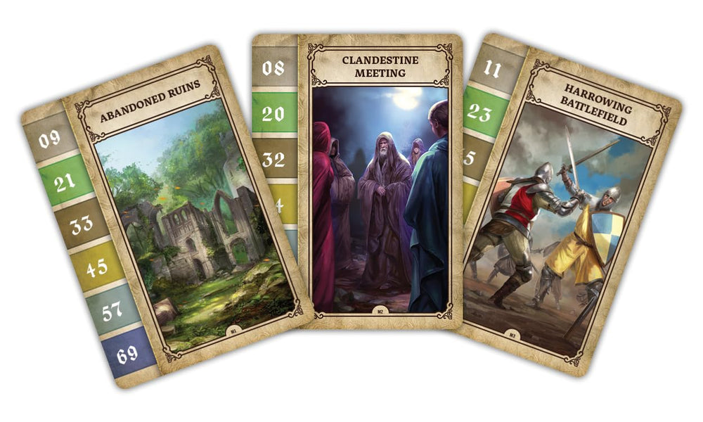 WizKids Tales of The Arthurian Knights tokens and cards for varied encounters.