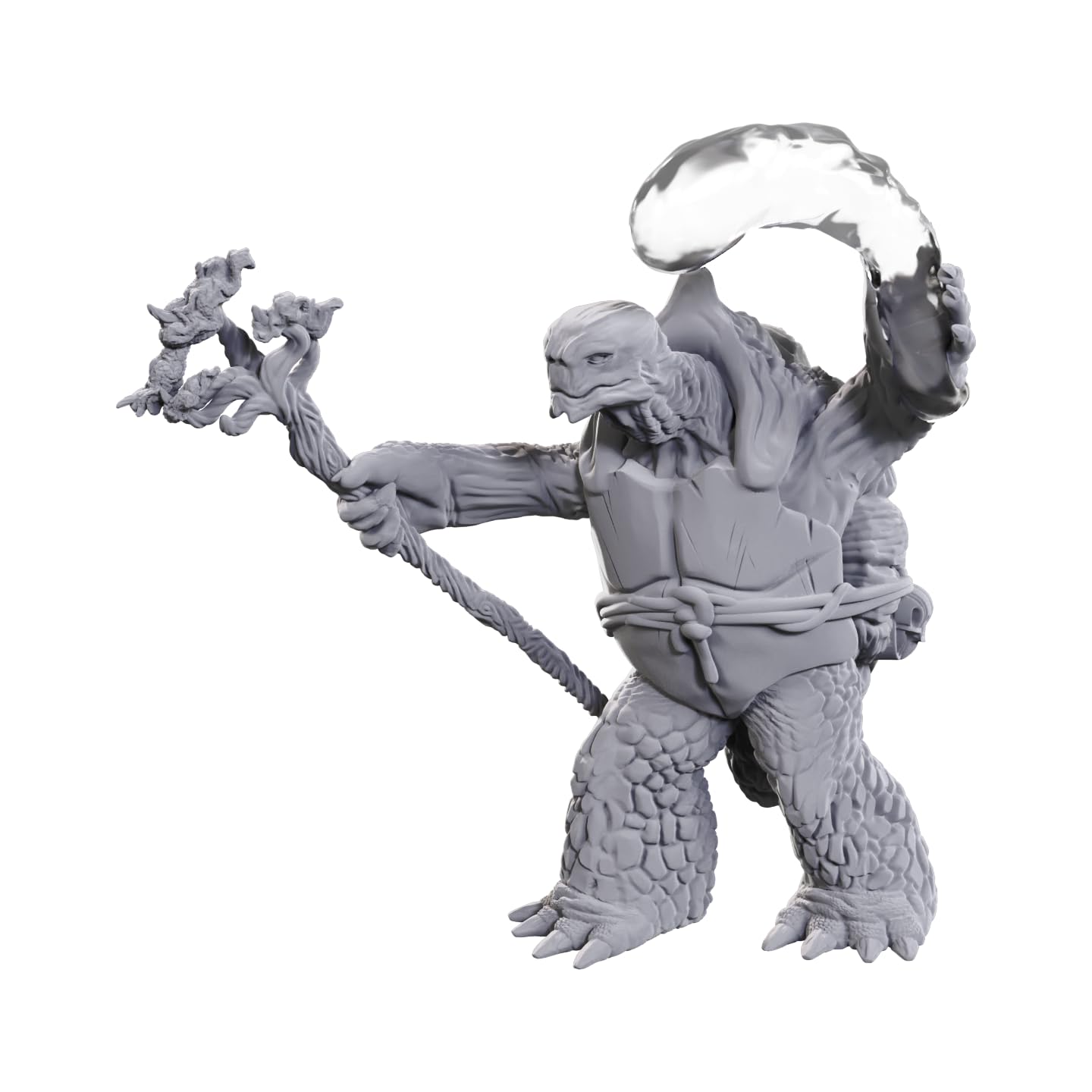 WizKids Tortle Druid miniature ready to paint for vivid D&D sessions.