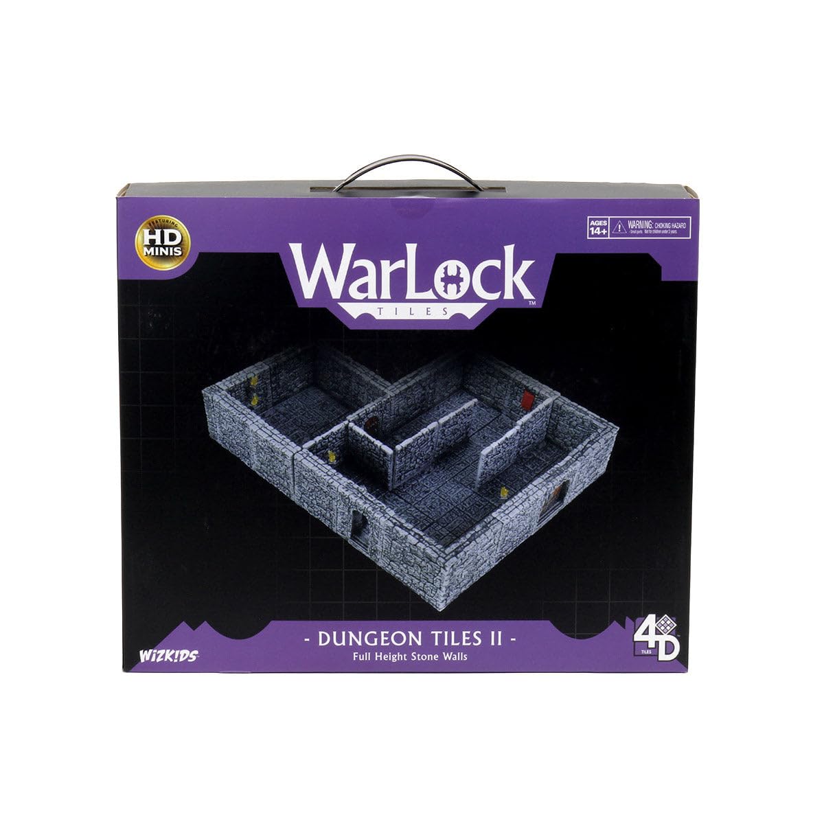 WizKids Warlock Tiles full-height stone walls for immersive modular dungeons.