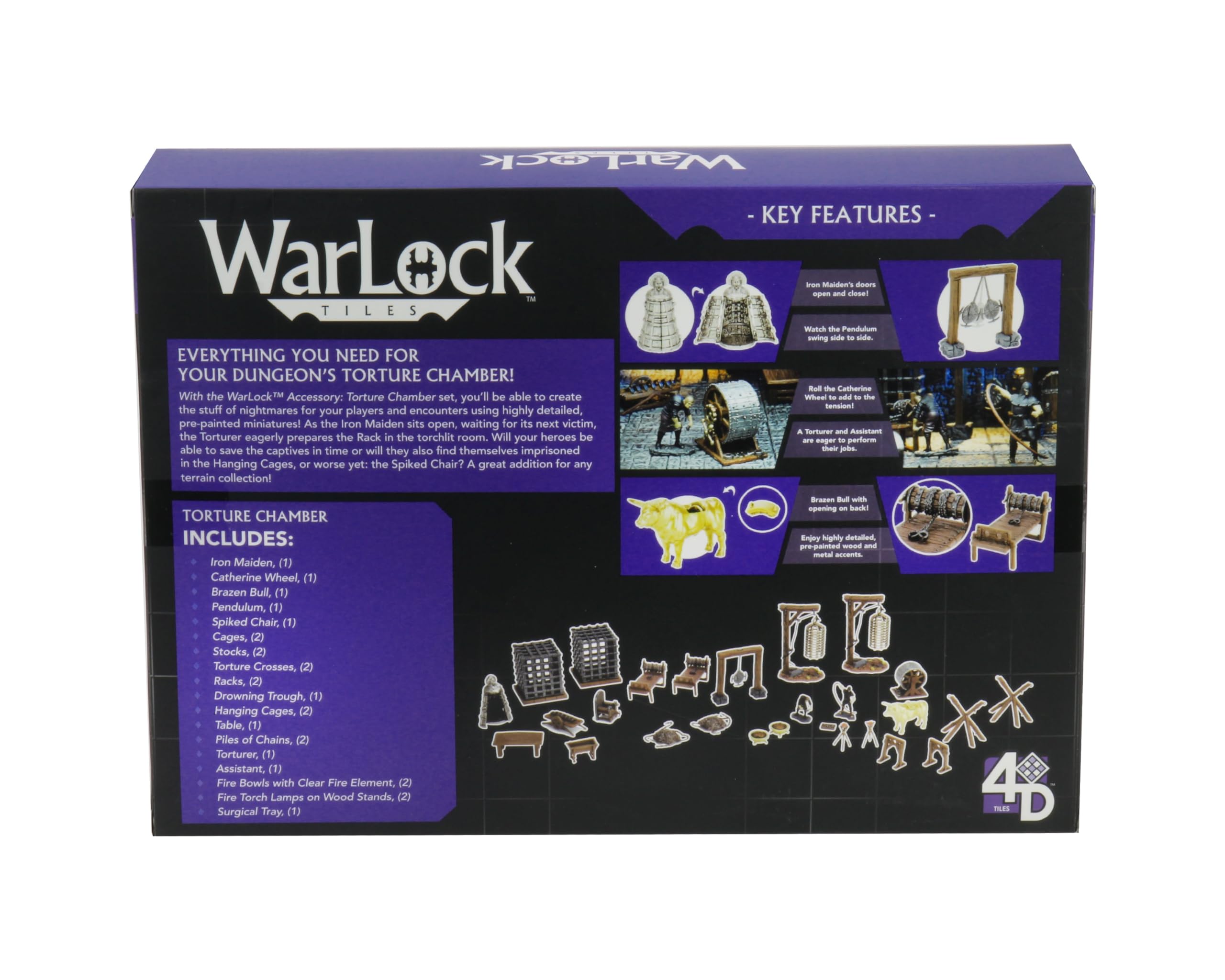 WizKids Warlock Tiles Brazen Bull prop adds dramatic dungeon ambiance