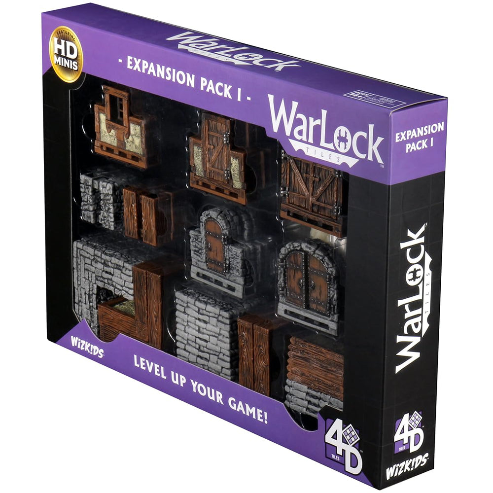 WizKids Warlock Tiles Expansion I offset walls enable flexible figure placement.