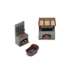 WizKids Warlock Tiles shelves enhance ambient environment in a tavern or galley.