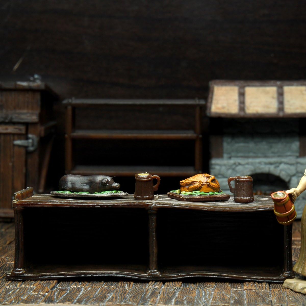 WizKids Warlock Tiles tabletop-scale kitchen items for immersive battles.