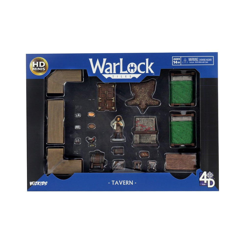 WizKids Warlock Tiles tavern bar-top setup for modular tabletop scenes.