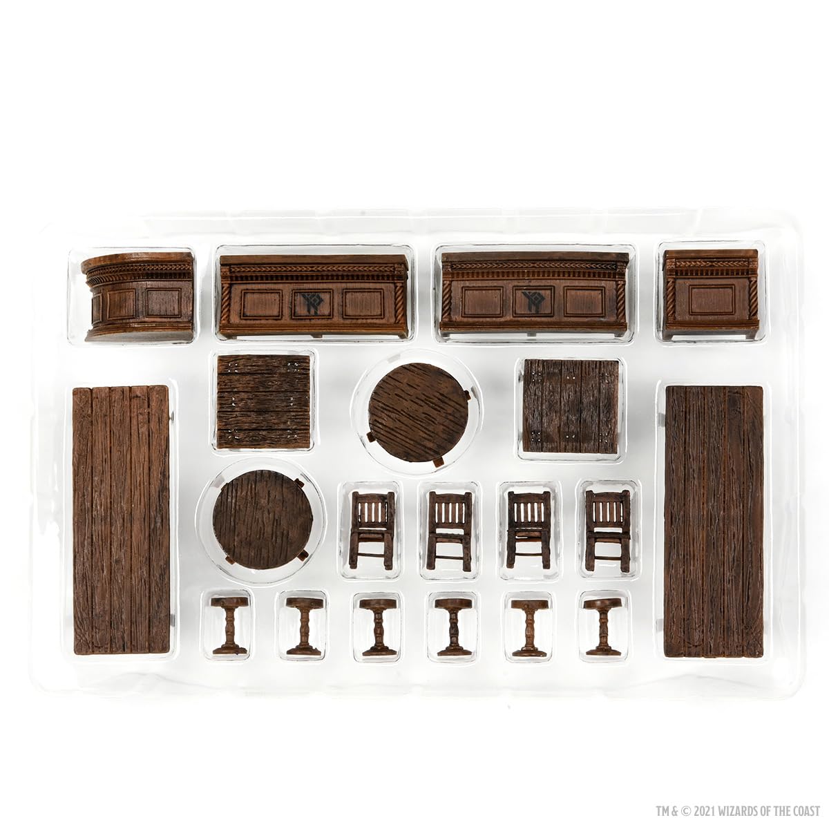 WizKids Yawning Portal Inn round tables create social focal points