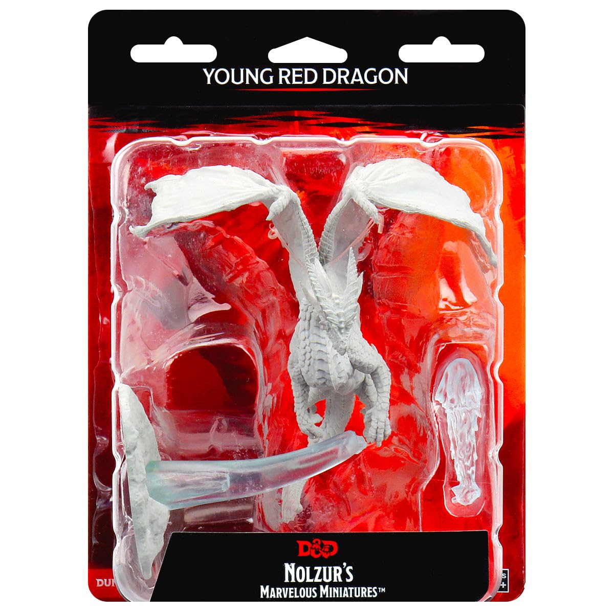 WizKids Young Red Dragon front view, ideal for tabletop battles and painting