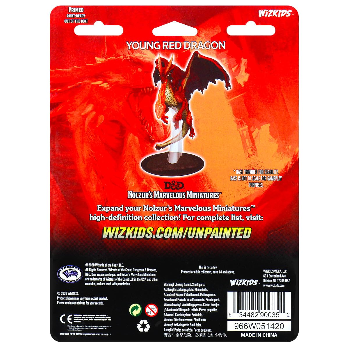 WizKids Young Red Dragon paint-ready close-up, inviting hobby painting and display