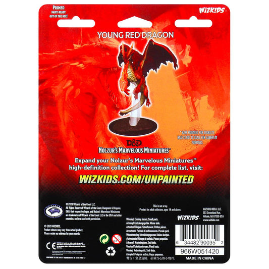 WizKids Young Red Dragon paint-ready close-up, inviting hobby painting and display