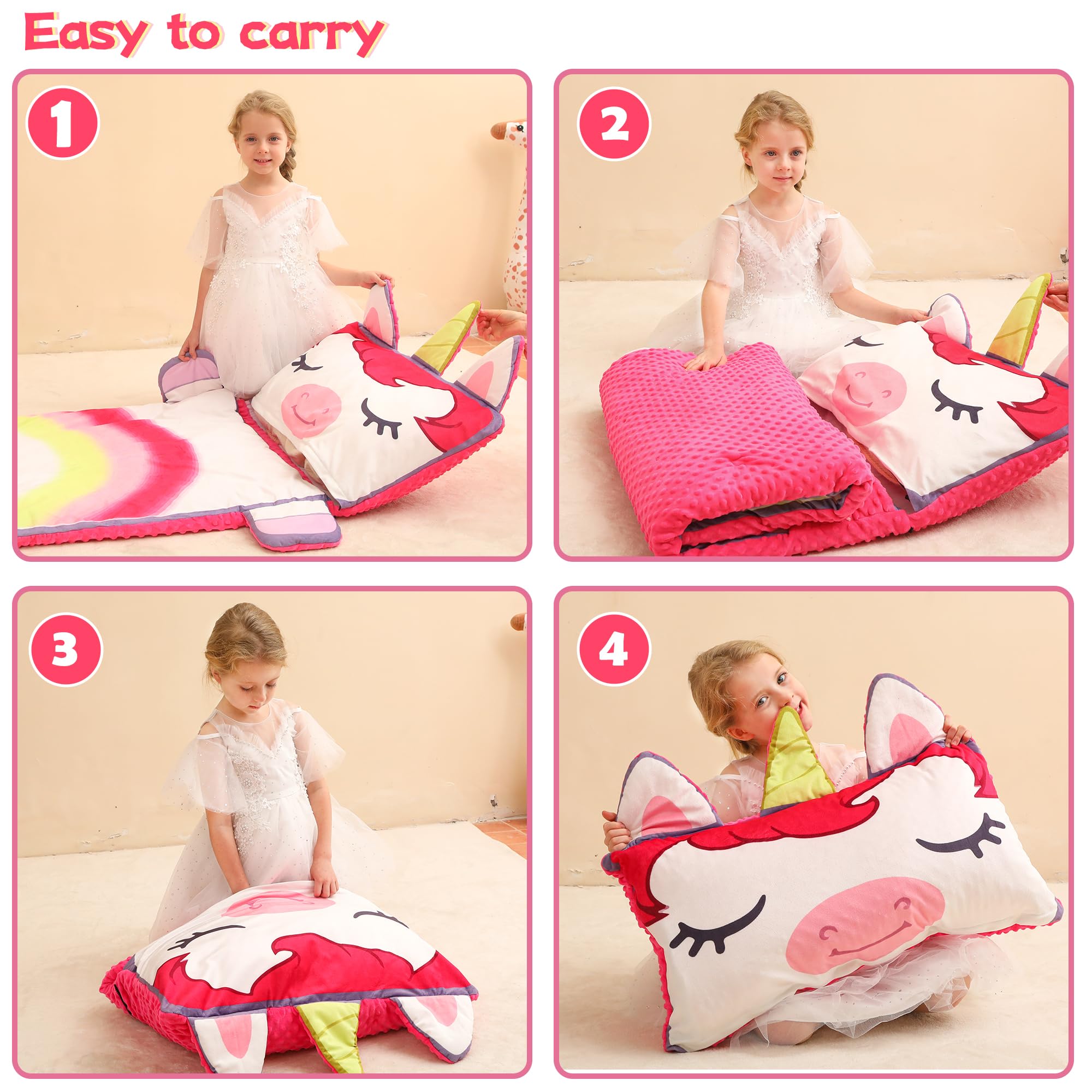 Wizland toddler slumber bag sized 28.3 x 45.2 inches.