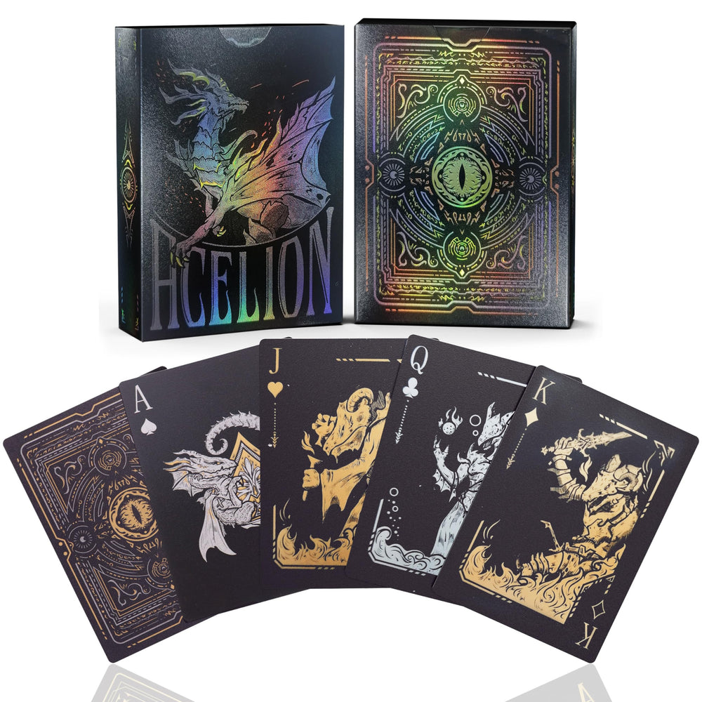 WJPC dragon playing cards with a noble black design, ideal for dramatic, readable games.