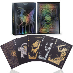 WJPC dragon playing cards with a noble black design, ideal for dramatic, readable games.
