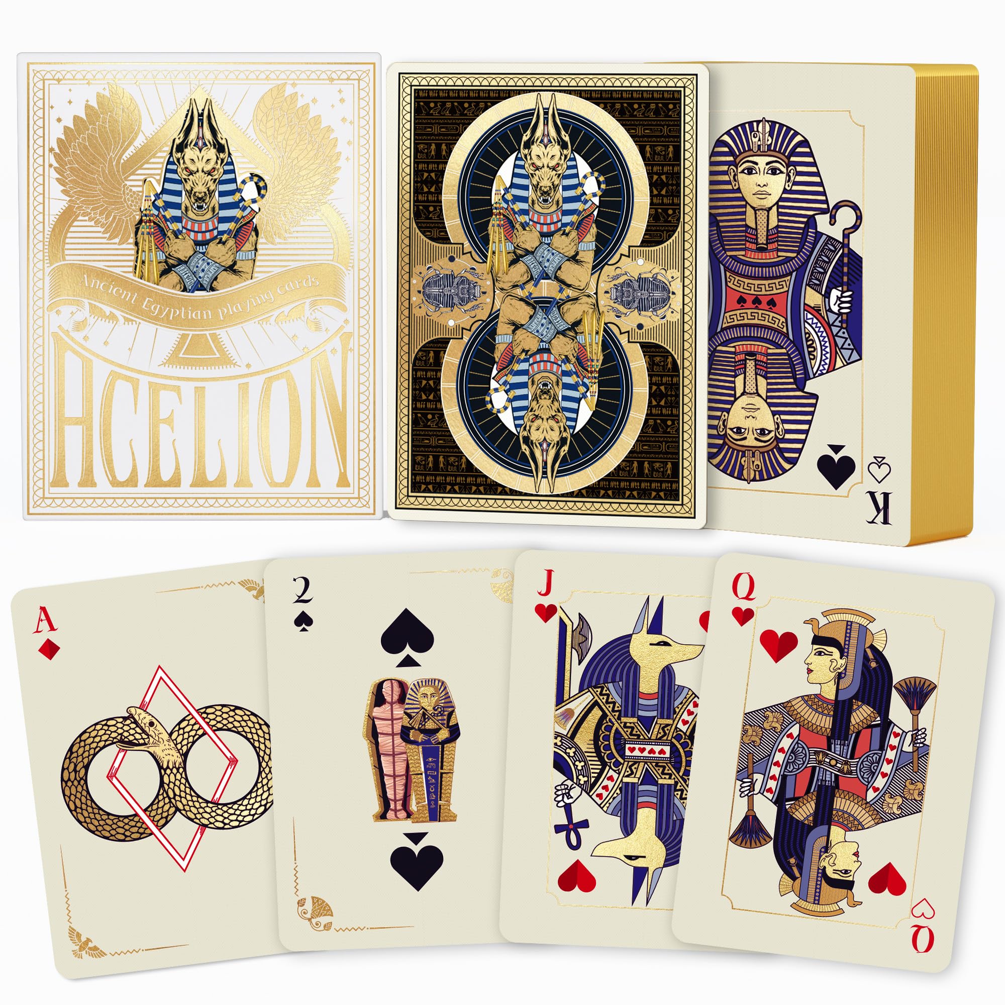 WJPC Gold Cold Foil Edge playing cards back design for luxury gameplay