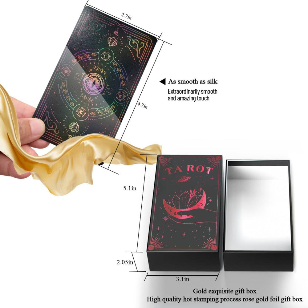 WJPC Rose Gold Edge Tarot card backs feature a dark starry sky for a mysterious vibe