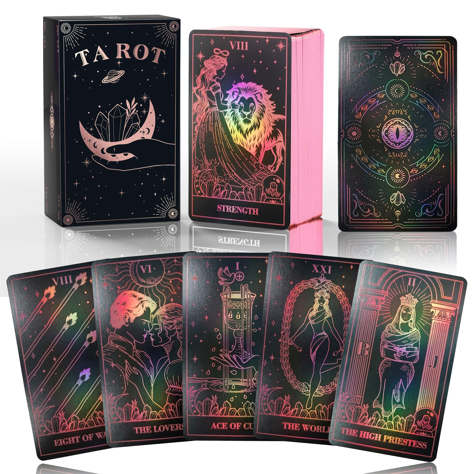 WJPC Rose Gold Edge Tarot Cards in a luxurious gift box for beginners and experts