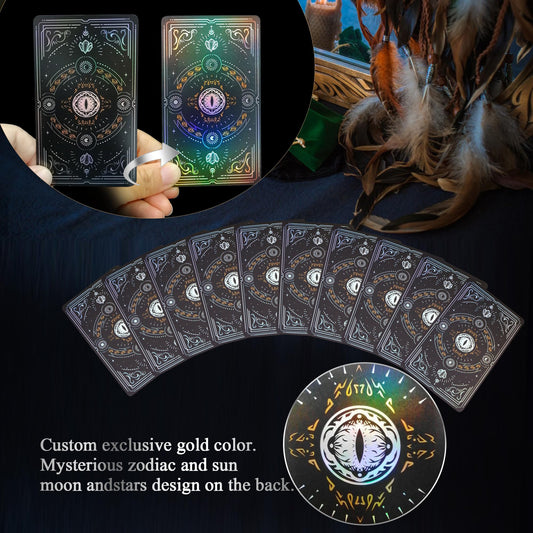 WJPC silver foil edge tarot cards back with starry night theme for a mysterious mood