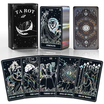 WJPC silver foil edge tarot cards front view for focused reading sessions