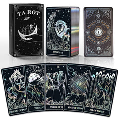 WJPC silver foil edge tarot cards front view for focused reading sessions